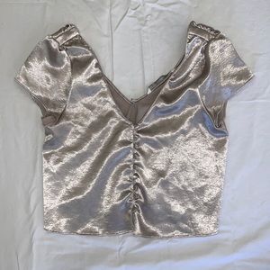 Zara Cropped Silk Blouse